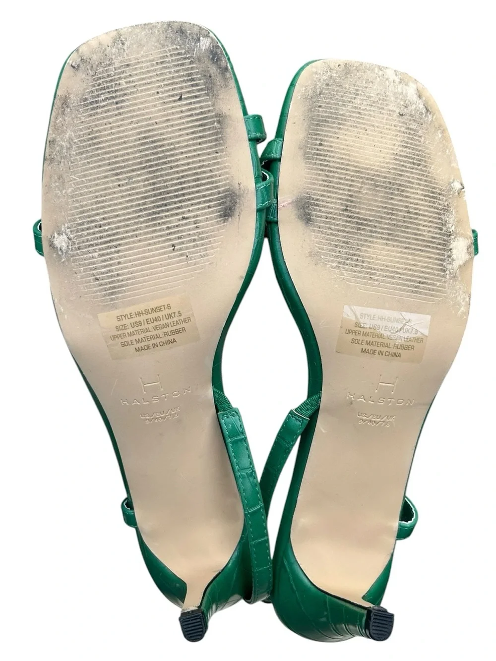 H by Halston Croc Embossed Sandals 9 Square Toe Strappy Reaort Minimalist